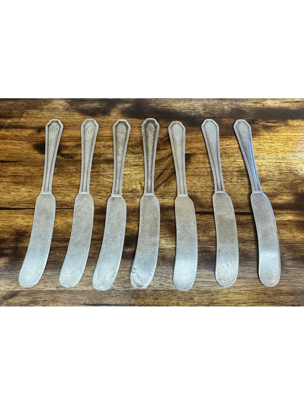 8 Queen Anne Dominick & Haff Sterling Butter Spreaders 5 7/8